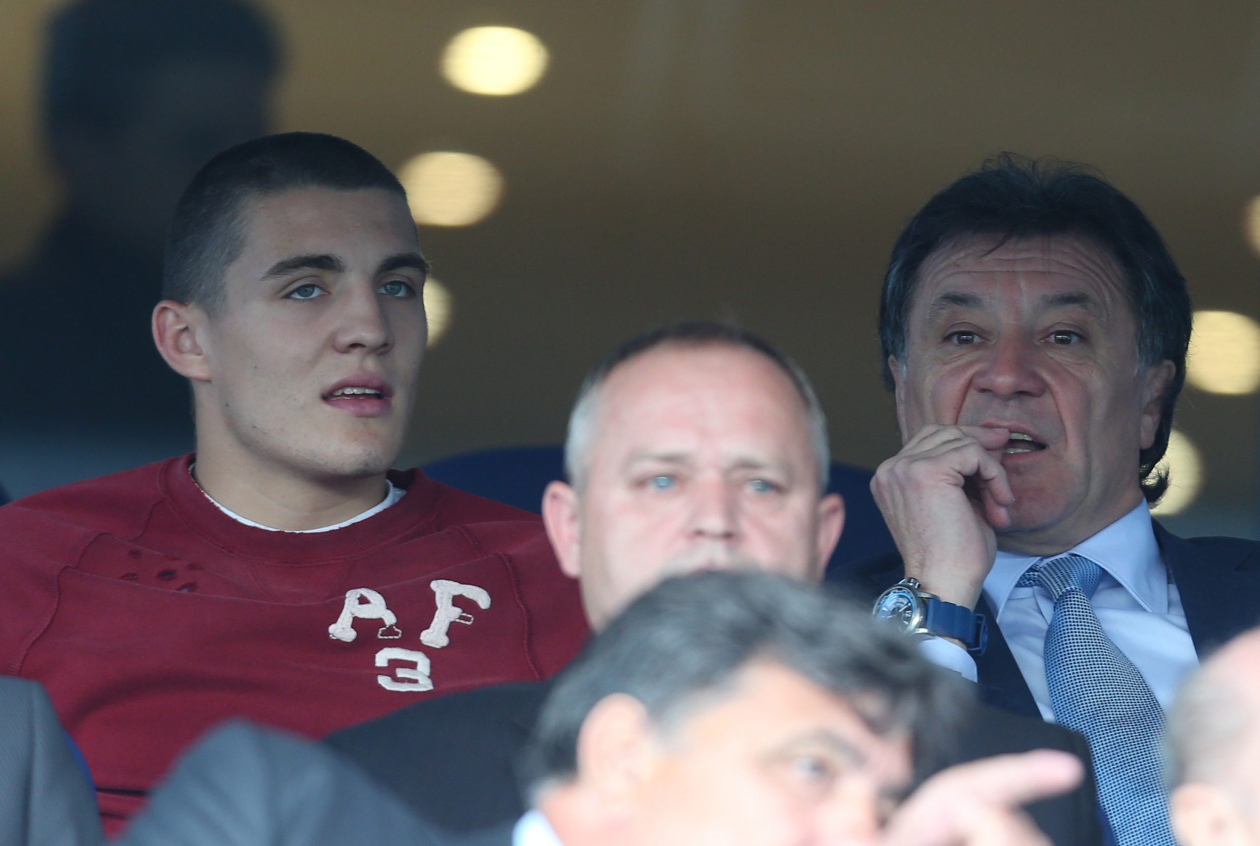 26.05.2013., stadion u Maksimiru, Zagreb - MAXtx 1. HNL, 33. kolo, Dinamo Zagreb - Hajduk Split. Mateo Kovacic i Zdravko Mamic u lozi. 
Photo: Sanjin Strukic/PIXSELL