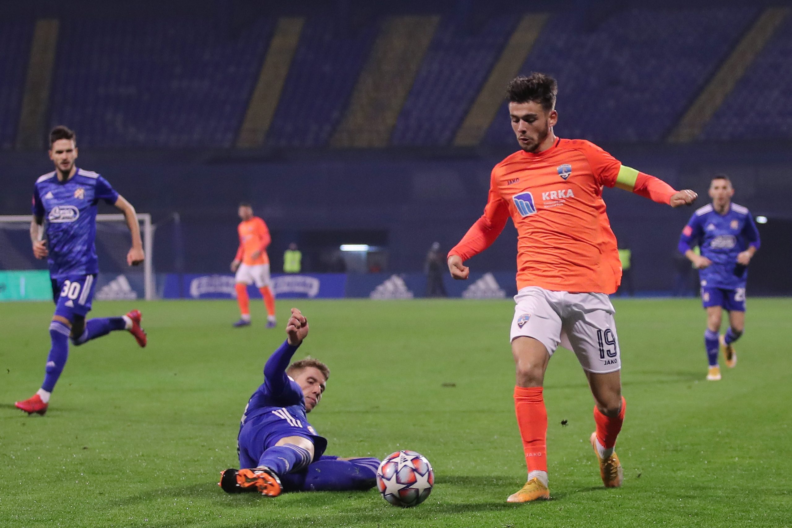 30.01.2021., stadion Maksimir, Zagreb - Hrvatski Telekom Prva liga, 18. kolo, GNK Dinamo - HNK Sibenik. Marko Bulat, Kristijan Jakic. 
Photo: Luka Stanzl/PIXSELL