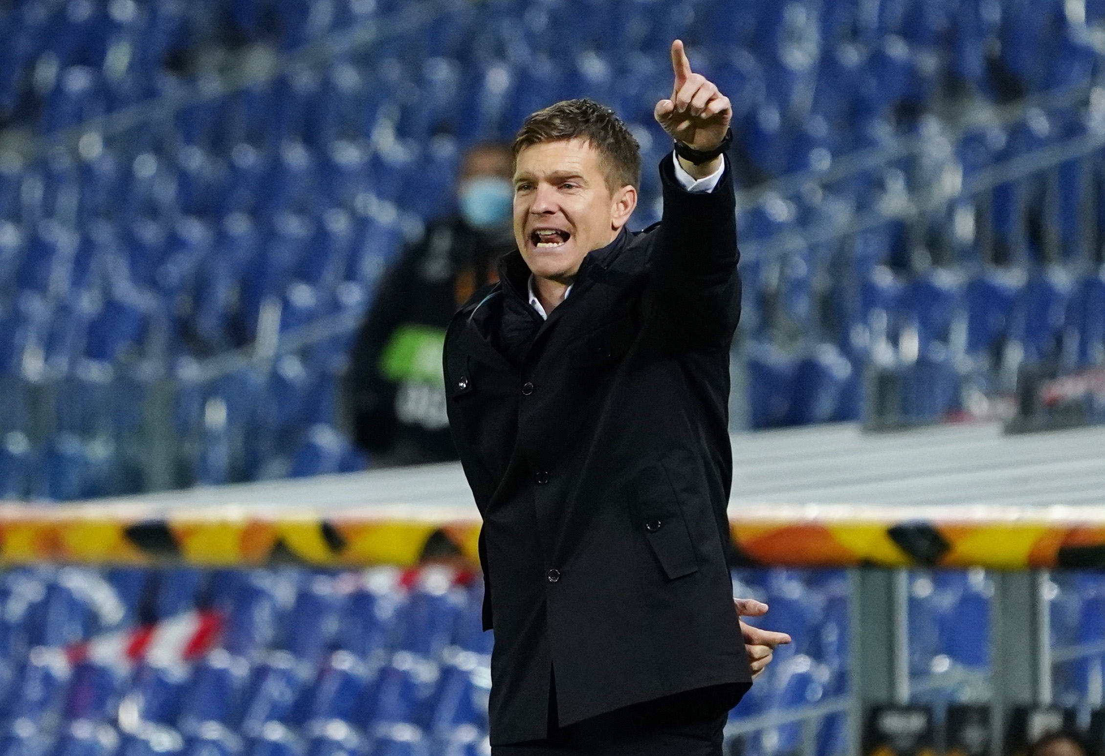 Europa League - Group F - Real Sociedad v HNK Rijeka Soccer Football - Europa League - Group F - Real Sociedad v HNK Rijeka - Reale Arena, San Sebastian, Spain - December 3, 2020 HNK Rijeka coach Simon Rozman during the match REUTERS/Vincent West VINCENT WEST
