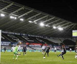 FA Cup - Fifth Round - Swansea City v Manchester City Soccer Football -  FA Cup - Fifth Round - Swansea City v Manchester City - Liberty Stadium, Swansea, Wales, Britain - February 10, 2021  Manchester City's Raheem Sterling scores their second goal Action Images via Reuters/Paul Childs PAUL CHILDS