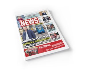 Magazine cover cut out on white Mockup