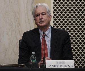epa09033706 William Burns is seated to testify before a Senate Intelligence Committee hearing on his nomination to be director of the Central Intelligence Agency (CIA) on Capitol Hill in Washington, DC, USA, 24 February 2021.  EPA/TOM BRENNER / POOL