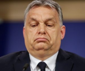 epa09048482 (FILE) Hungarian Prime Minister Viktor Orban gives a press conference at the end of the European People's Party (EPP) Political Assembly at the European Parliament in Brussels, Belgium, 20 March 2019 (reissued 03 March 2021). Hungary’s ruling rightwing Fidesz party announced 03 March 2021 it will leave the main centre-right political grouping in the European parliament after the European People’s party (EPP) voted to change its internal laws on excluding members.  EPA/STEPHANIE LECOCQ *** Local Caption *** 55069211