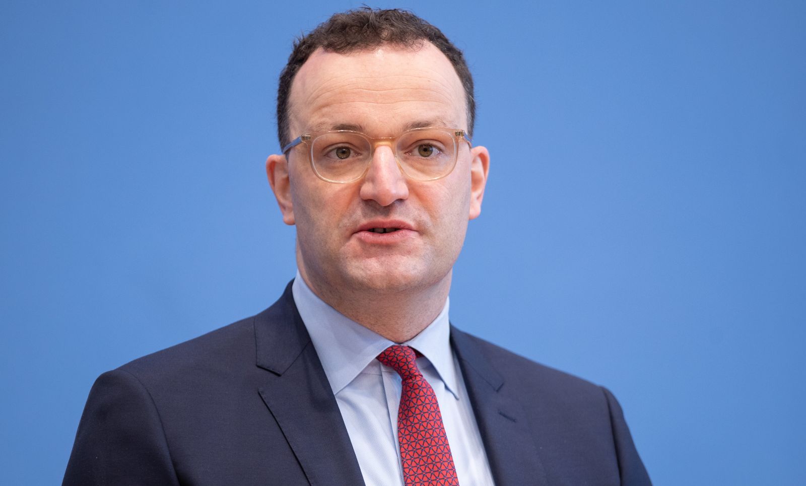 epa09053183 Jens Spahn, German Minister of Health, speaks at a press conferenceon the current situation in the Corona pandemic at the Federal Press Conference in Berlin, Germany, 05 March 5th, 2021.  EPA/Andreas Gora / POOL