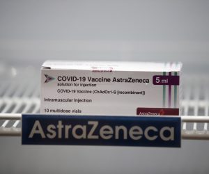 epa09069145 A box of vaccine against COVID-19 developed by AstraZeneca is displayed in storage inside a pharmaceutical refrigerator after the cancelation and postponement of the vaccinate event for the Prime Minister and cabinet ministers due to reports of side effect, at Bamrasnaradura Infectious Diseases Institute in Nonthaburi province, Thailand, 12 March 2021. Thai Prime Minister and his cabinet ministers abruptly postponed their vaccination against COVID-19 with AstraZeneca vaccine due to the reports on blood clots after inoculation.  EPA/RUNGROJ YONGRIT