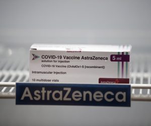 epa09069145 A box of vaccine against COVID-19 developed by AstraZeneca is displayed in storage inside a pharmaceutical refrigerator after the cancelation and postponement of the vaccinate event for the Prime Minister and cabinet ministers due to reports of side effect, at Bamrasnaradura Infectious Diseases Institute in Nonthaburi province, Thailand, 12 March 2021. Thai Prime Minister and his cabinet ministers abruptly postponed their vaccination against COVID-19 with AstraZeneca vaccine due to the reports on blood clots after inoculation.  EPA/RUNGROJ YONGRIT