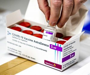 epa09074881 (FILE) - A vial of AstraZeneca's Covid-19 vaccine stored in Movianto in Oss, The Netherlands, 12 February 2021 (reissued 14 March 2021). The Dutch health ministry on 14 March 2021 said it was suspending the AstraZeneca vaccine rollout, just days after pressing ahead with its use.  EPA/Remko de Waal