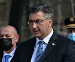Plitvièka Jezera, 31.03.2021 - Obiljeavanje 30. obljetnice akcije "Plitvice" i pogibije Josipa Joviæa, prvog hrvatskog redarstvenika poginulog u Domovinskom ratu. Na slici premijer Andrej Plenkoviæ. foto HINA/ ik