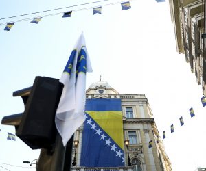 01.03.2021.,Sarajevo, Bosna i Hercegovina - Povodom Dana nezavisnosti Bosne i Hercegovine centar grada ukrasen brojnim zastavama.
Photo: Armin Durgut/PIXSELL