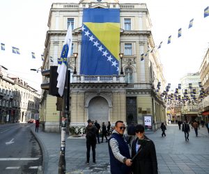 01.03.2021.,Sarajevo, Bosna i Hercegovina - Povodom Dana nezavisnosti Bosne i Hercegovine centar grada ukrasen brojnim zastavama.
Photo: Armin Durgut/PIXSELL
