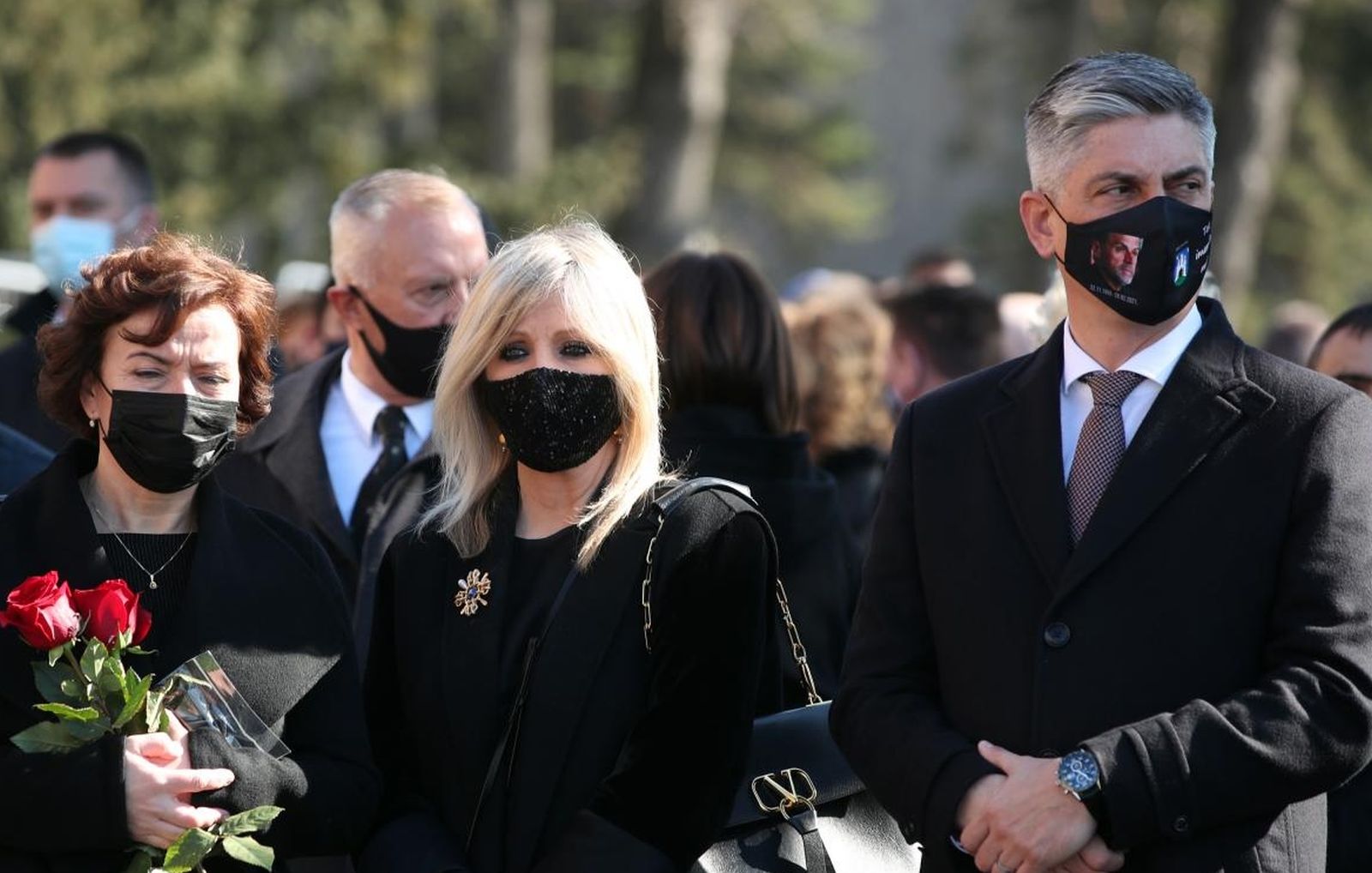 03.03.2021., Zagreb - Posljednji ispracaj gradonacelnika Milana Bandica na groblju Mirogoj. Patrik Segota Photo: Goran Stanzl/PIXSELL