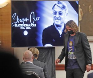 05.03.2021. Zagreb - Komemoracija igracu i treneru GNK Dinamo, velikanu hrvatskog nogometa Zlatku Kranjcaru. Niko Kranjcar Photo: Slavko Midzor/PIXSELL