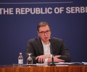06, March, 2021, Belgrade - Address to the public and media by the President of the Republic of Serbia, Aleksandar Vucic  after the session of the National Security Council held at the Palace of Serbia.Aleksandar Vucic. Photo: M.M./ATAImages

06, mart, 2021, Beograd  - Obracanje javnosti i medijima predsednika Republike Srbije Aleksandara Vucica posle sednice Saveta za nacionalnu bezbednost odrzane u Palati Srbije. Photo: M.M./ATAImages
