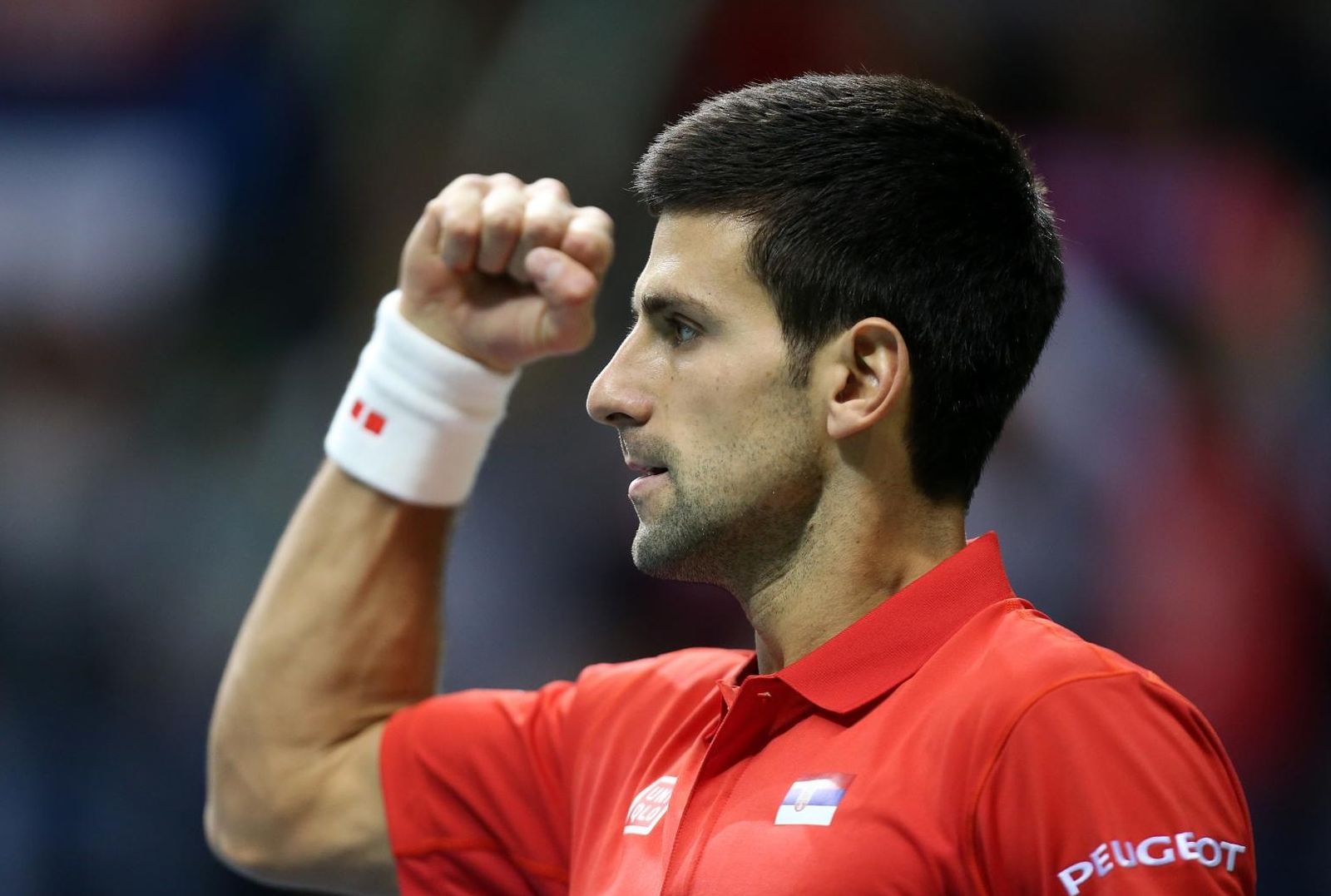 07.03.2015., Sportski centar Kraljevo, Kraljevo - Prvo kolo Svjetske skupine Davis Cup, Srbija - Hrvatska. Mec parova, Novak Djokovic, Nenad Zimonjic - Franko Skugor, Marin Draganja. Novak Djokovic. 
Photo: Slavko Midzor/PIXSELL
