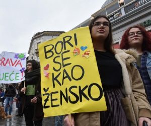07.03.2020., Pula - Udruga PANK organizirala javno okupljanje na Portarati pod sloganom Mars za zenska prava.

Photo: Dusko Marusic/PIXSELL