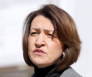 08.03.2021., Zagreb - Obnasateljica duznosti gradonacelnika Grada Zagreba Jelena Pavicic Vukicevic nazocila je pocetku radova na drugoj fazi obnove Gimnazije Titusa Brezovackog.
Photo: Patrik Macek/PIXSELL