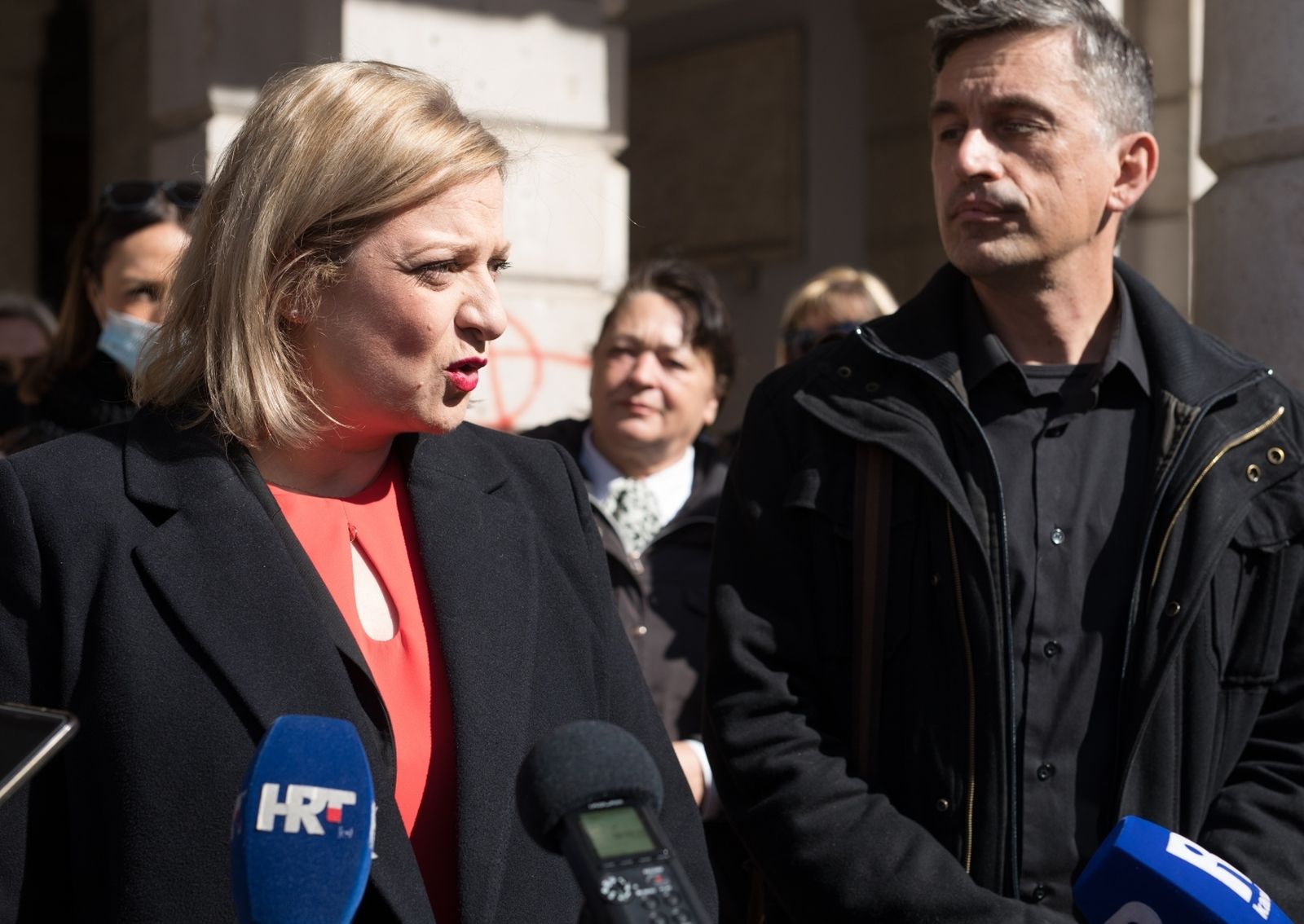 8.3.2021. Rijeka - Izvanredna konferencija za novinare Liste za Rijeku i Ane Blecic Jelenovic, a povod je seksisticki napad na kandidatkinju za gradonacelnicu Rijeke gospodu Anu Blecic Jelenovic koji se dogodio uoci samog Dana zena. Photo: Nel Pavletic/PIXSELL