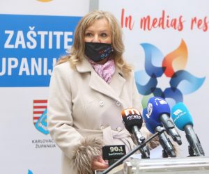 08.12.2020., Karlovac - Konferencija za medije Stozera Civilne zastite Karlovacke zupanije. O stanju sa koronavirusom govorili dr. Jelica Magdic iz Zavoda za Javno zdravstvo, ravnatelj opce bolnice Karlovac Niksa Antica i nacelnica stozera Vesna Hajsan Dolinar i dr. Tatjana Tot. 
Photo: Kristina Stedul Fabac/PIXSELL