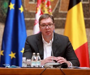 08, December, 2020, Belgrade - The President of the Republic of Serbia, Aleksandar Vucic, met with the ambassadors of the EU member states accredited to Serbia and the head of the delegation of the European union. Aleksandar Vucic. Photo: Milos Tesic/ATAImages

08, decembar, 2020, Beograd  - Predsednik Republike Srbije Aleksandar Vucic sastao se sa ambasadorima zemalja clanica Evropske unije akreditovanih u Srbiji i sefom Delegacije Evropske unije. Photo: Milos Tesic/ATAImages