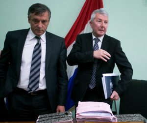 09.12.2013., Osijek - Presuda Vladimiru Milankovicu i Dragi Bosnjaku za ratni zlocin pocinjen u Sisku. Suci Ante Kvesic i Zvonko Vekic. 
Photo: Davor Javorovic/PIXSELL