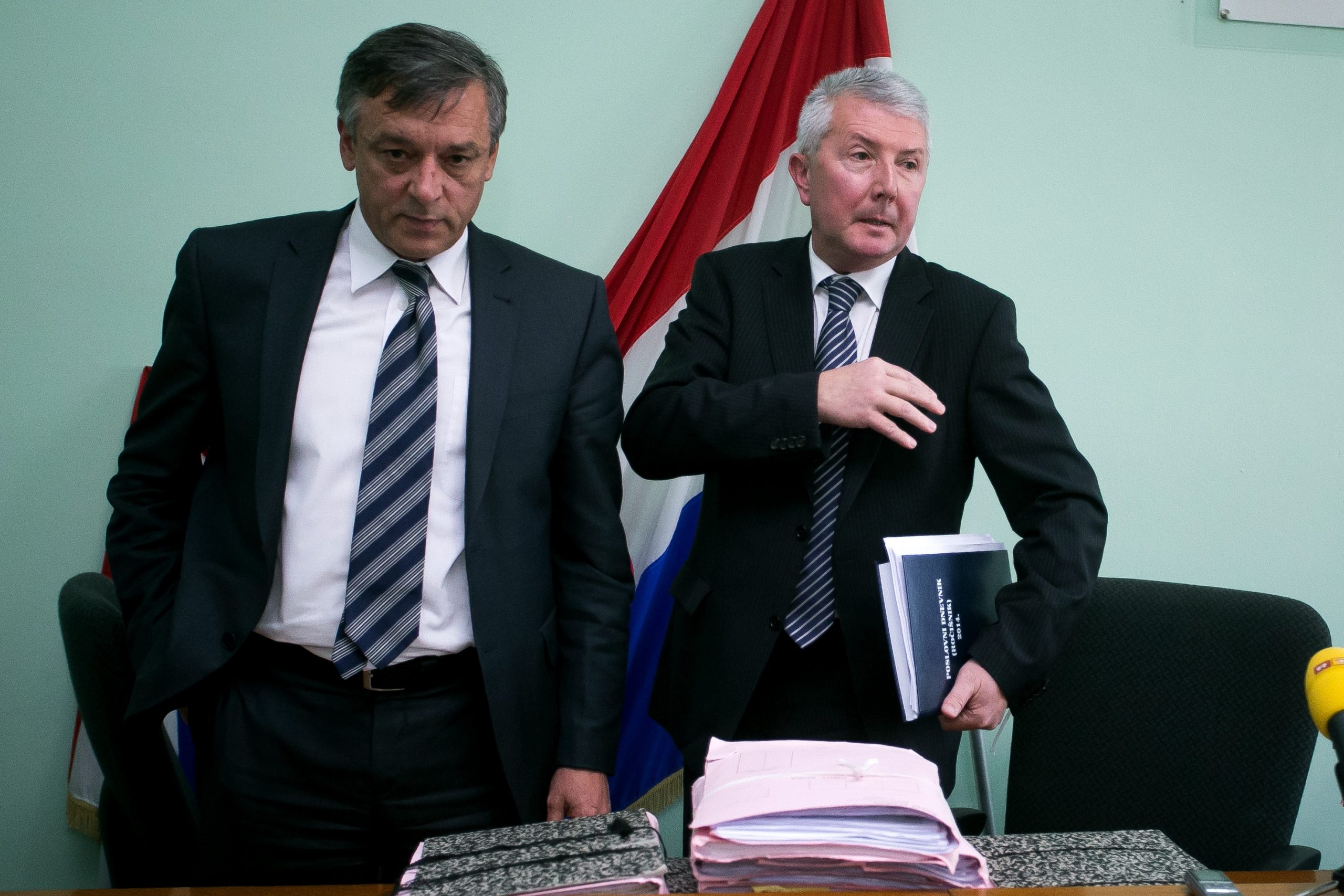 09.12.2013., Osijek - Presuda Vladimiru Milankovicu i Dragi Bosnjaku za ratni zlocin pocinjen u Sisku. Suci Ante Kvesic i Zvonko Vekic. 
Photo: Davor Javorovic/PIXSELL