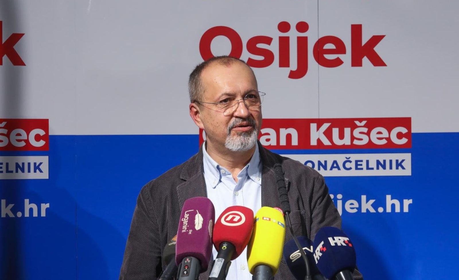 12.02.2021., Osijek - Predstavljanje kandidata SDP-a Gorana Kuseca za novog gradonacelnika Osijeka na lokalnim izborima 2021. godine. Novog kandidata predstavili su Pedja Grbin, Boris Pilizota, Biljana Borzan. Photo: Dubravka Petric/PIXSELL