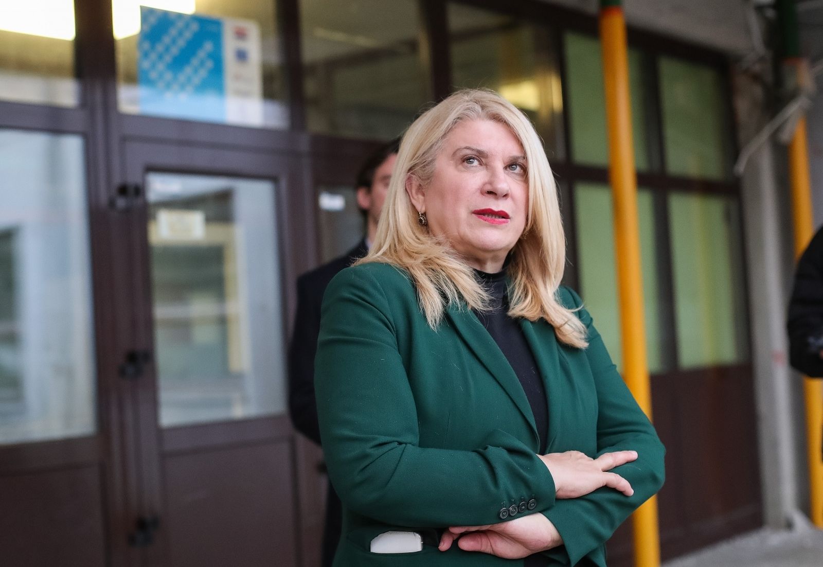 12.03.2021., Zagreb - Vesna Skare Ozbolt, kandidatkinja za gradonacelnicu Grada Zagreba, obisla je Osnovnu skolu Bukovac. 
Photo: Luka Stanzl/PIXSELL