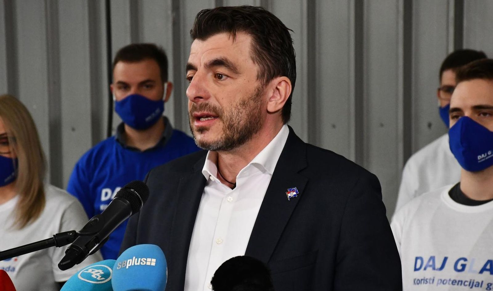 14.03.2021., Slavonski Brod - Predstavljanja kandidature Dragana  Jelica za gradonacelnika Slavonskog Broda na nadolazecim lokalnim izborima.
Photo: Ivica Galovic/PIXSELL