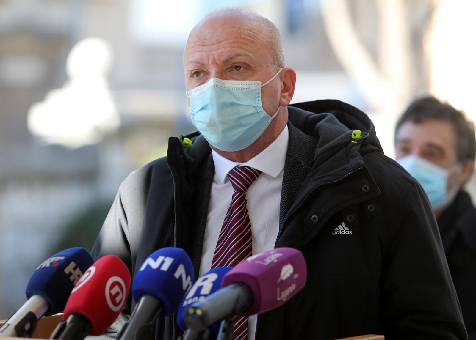 15.02.2021., Rijeka - Konferencija za medije clanova Kriznog stozera Civilne zastite PGZ i predstavnika Primorsko goranske zupanije. Nazocili su: predsjednik Zupanijske skupstine Erik Fabijanic, procelnici PGZ Nada Milosevic i Ljudevit Krpan, ravnatelj Nastavnog zavoda za javno zdravstvo PGZ Vladimir Micovic i epidemiolog Dobrica Roncevic.
Photo: Goran Kovacic/PIXSELL