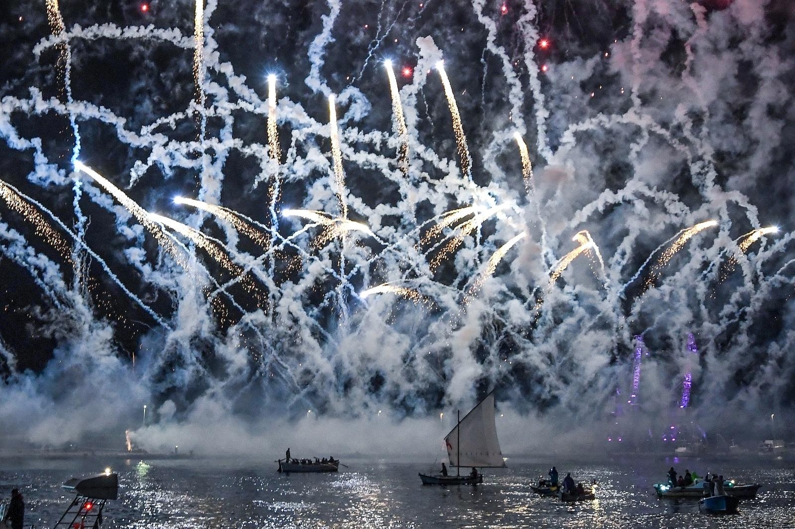 01.02.2020., Rijeka - Na velikoj pozornici, smjestenoj na De Francheskijevu gatu u rijeckoj luci, odrzan je svecani program otvorenja Rijeka 2020. - Europska prijestolnica kulture. Photo: Josip Regovic/PIXSELL