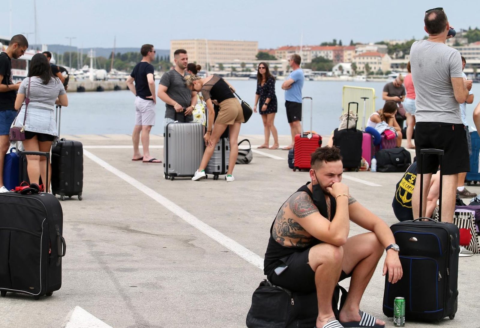 18.08.2020., Split - Promet u splitskoj trajektnoj luci nakon nedavnog povecanja broja zarazenih koronavirusom.
Photo: Ivo Cagalj/PIXSELL