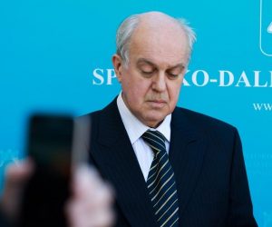 19.03.2020., Split - Stozer civilne zastite Splitsko-dalmatinske zupanije odrzao je konferenciju za medije na krovu zgrade Splitsko-dalmatinske zupanije na temu prvog slucaja koronavirusa u Splitu. 
Ivo Ivic
Photo: Milan Sabic/PIXSELL