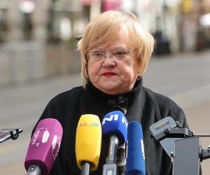 22.3.2021., Zagreb - Kandidatkinja za gradonacelnicu Zagreba i predsjednica GLAS-a Anka Mrak-Taritas odrzala je konferenciju za medije na temu "Godina dana od potresa - moja vizija obnove Zagreba". 
Photo: Goran Stanzl/PIXSELL