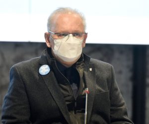 22.03.2021., Zagreb - Nacionalni stozer civilne zastite odrzao je konferenciju za medije u Nacionalnoj i sveucilisnoj knjiznici. Ministar unutarnjih poslova Davor Bozinovic. Photo: Davorin Visnjic/PIXSELL