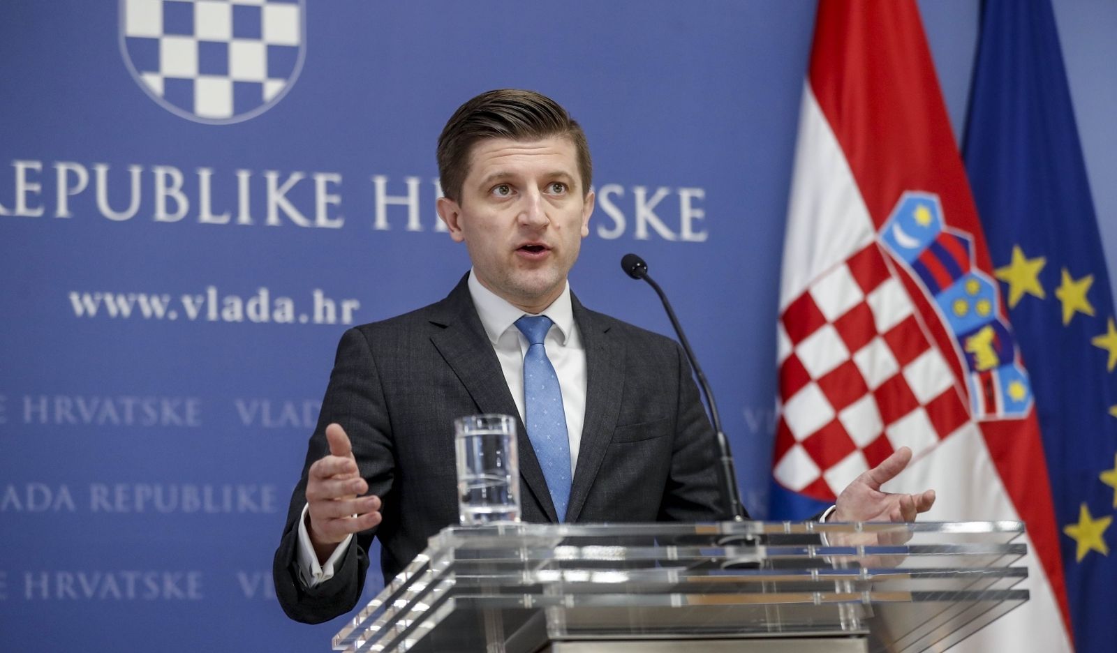 23.03.2021., Zagreb - Ministar financija Zdravko Maric odrzao je konferenciju za novinare u zgradi Vlade RH.
Photo: Slavko Midzor/PIXSELL
