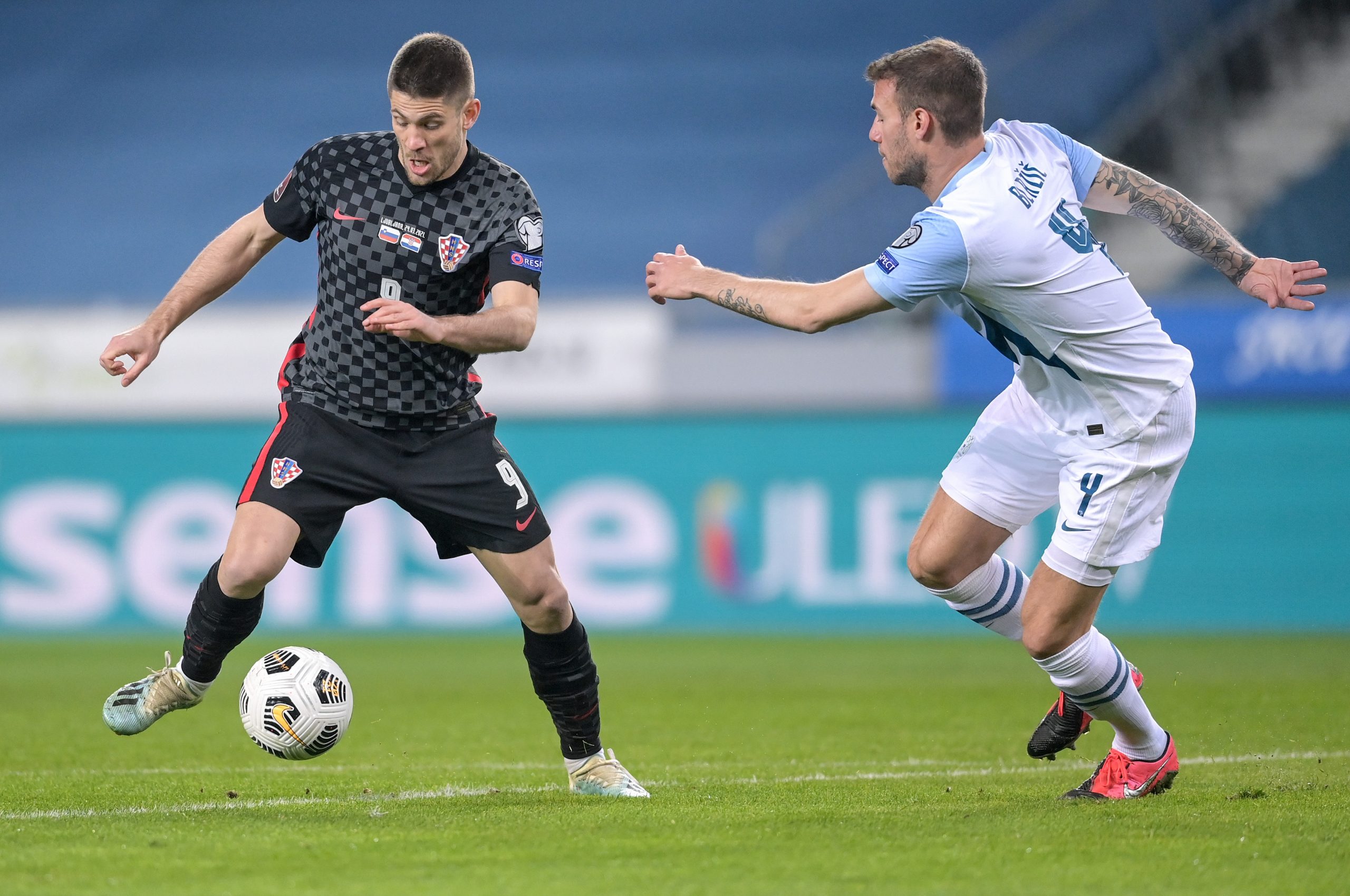 24.03.2021., Ljubljana, Slovenija - Slovenija i Hrvatska u kvalifikacijskoj utakmici za FIFA svjetsko nogometno prvenstvu u Kataru. Photo: Igor Soban/PIXSELL