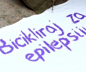 25.03.2018., Zagreb - Povodom Ljubicastog dana odrzana je 4. biciklijada "Bicikliraj za epilepsiju" koja je krenula s Europskog trga. Photo: Matija Habljak/PIXSELL