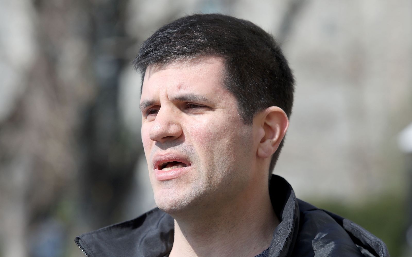 25.03.2021., Zagreb -  Ispod kule Lotrscak odrzana je konferencija za medije Radnicke fronte na kojoj je predstavljen program i pocetak kampanje za Zagreb. Mate Kapovic Photo: Patrik Macek/PIXSELL