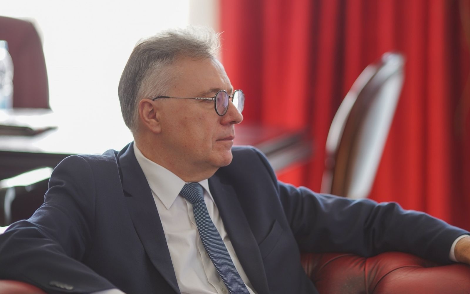 26.02.2021., Banja Luka, Bosna i Hercegovina - Novi veleposlanik Ruske Federacija Igor Kalabuhov na sastanku s predsjednikom Narodne skupstine Republike Srpske Nedeljkom Cubrilovicem. Kalabuhov je nedavno na poziciji ruskog veleposlanika naslijedio Petra Ivancova koji je sest godina obavljao duznost veleposlanika u BiH. Novi velepsolanik vec je radio u BiH, prije 15 godina, kao otpravnik poslova Veleposlanstva Ruske Federacije, a radio je i u europskom odjelu MVP-a Rusije. Photo: Dejan Rakita/PIXSELL