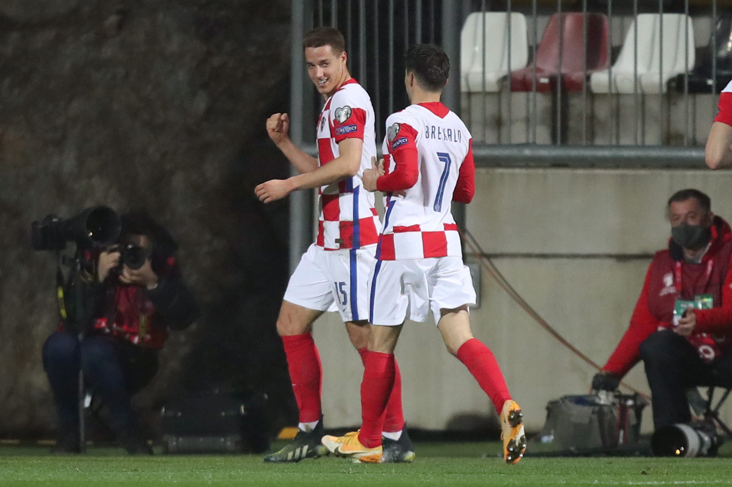 27.03.2021., stadion HNK Rijeka, Rijeka - Kvalifikacije za FIFA Svjetsko prvenstvo u Katru 2022., skupina H, 2. kolo, Hrvatska - Cipar. Josip Brekalo, Mario Pasalic. 
Photo: Igor Kralj/PIXSELL