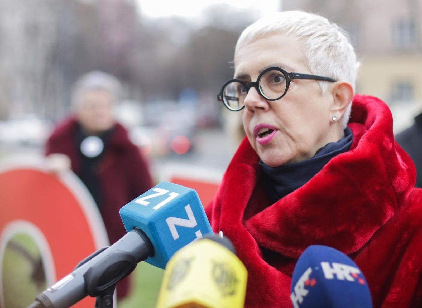 29.01.2021., Zagreb - Ispred HDLU odrzana je konferencija za medije osnivacice i koordinatorice inicijative Obnovimo Zagreb te nositeljice njihove izborne liste za lokalne izbore, Marine Pavkovic, koja je objavila kandidaturu za gradonacelnicu Zagreba.
Photo: Borna Filic/PIXSELL