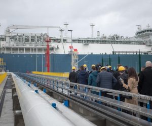 29.01.2021. Omisalj - Plutajuci LNG terminal u Omislju i spojni plinovod Zlobin – Omisalj, kojim ce ukapljeni prirodni plin (UPP/LNG) otpravljati u hrvatski transportni plinski sustav i do kupaca svecano su u petak pusteni u rad. Svecanom pusatanju u rad prisustvovali su Andrej Plenkovic, Tomisalav Coric, Ivica Arar,, Hrvoje Krhen, Peter Szijjarto. Photo: Nel Pavletic/PIXSELL