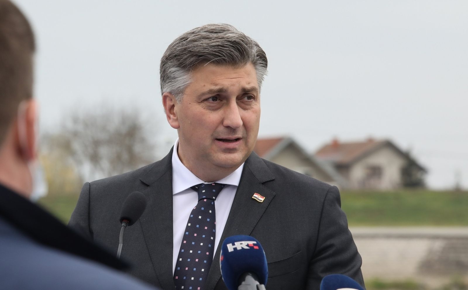 30.03.2021., Osijek - Predsjednik Vlade Andrej Plenkovic za vrijeme posjeta Osjecko - baranjskoj zupaniji sudjelovao je na svecanom otvorenju pristanista za putnicke brodove  na rijeci Dravi. Photo: Dubravka Petric/PIXSELL