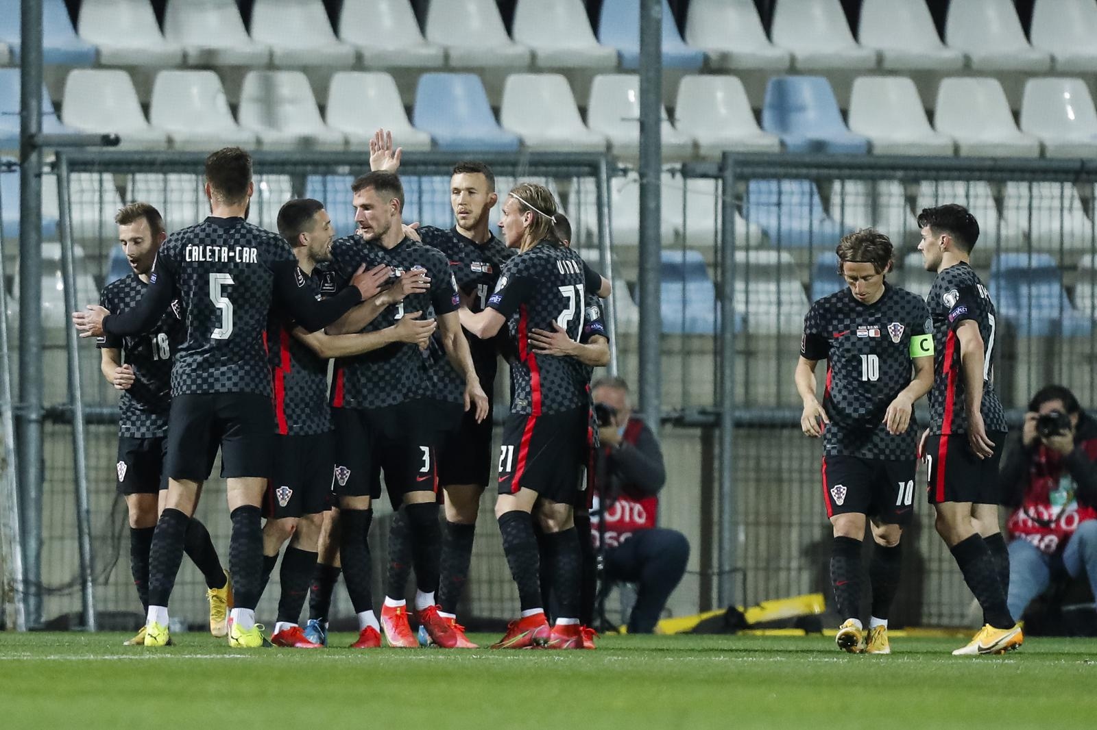 30.03.2021., stadion HNK Rijeka, Rijeka - Kvalifikacije za FIFA Svjetsko prvenstvo u Katru 2022., skupina H, 3. kolo, Hrvatska - Malta. Luka Modric, Duje Caleta Car, Domagoj Vida, Ivan Perisic, Borna Barisic, Josip Brekalo, Mateo Kovacic. 
Photo: Slavko Midzor/PIXSELL