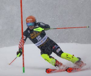 Alpine Skiing - Men's Slalom Alpine Skiing - Men's Slalom - Kranjska Gora, Slovenia - March 14, 2021 Croatia's Filip Zubcic in action during the first run REUTERS/Borut Zivulovic BORUT ZIVULOVIC