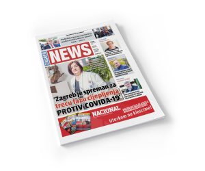 Magazine cover cut out on white Mockup