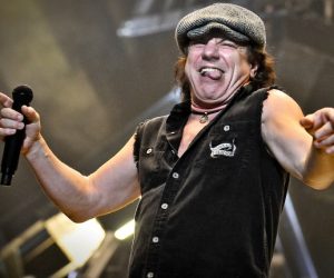 DETROIT, MICHIGAN - USA -  Lead singer Brian Johnson performs with the band AC-DC in Detroit. (Photo by Bryan Mitchell)