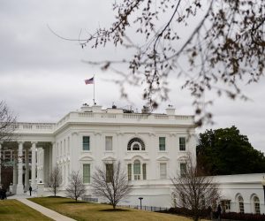 epa09078528 The White House is seen in Washington, DC, USA, 16 March 2021. Biden, traveling to Pennsylvania, is fanning out across the country along with the Vice President and their spouses to highlight Americans receiving stimulus checks and coronavirus vaccines, as well as businesses that have been able to stay afloat with government loans.  EPA/ERIN SCOTT / POOL