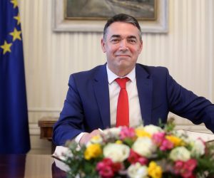 Zagreb, 01.04.2021 - Predsjednik Vlade Andrej Plenković primit će potpredsjednika Vlade Republike Sjeverne Makedonije za europska pitanja Nikolu Dimitrova. Na fotografiji Andrej Plenković, Nikola Dimitrov.
 foto HINA/ Daniel Kasap/ dk