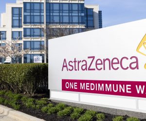 epa09117004 One of two US headquarters for the pharmaceutical and biotechnology company AstraZeneca in Gaithersburg, MD, USA, 05 April 2021. The European company is searching for a new manufacturer in the US for its COVID vaccinations after the Biden administration halted production at BaltimoreÕs Emergent BioSolutions plant.  EPA/JIM LO SCALZO
